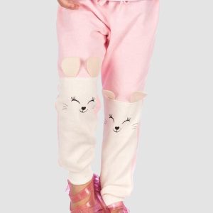 Calça com Orelhas e Estampa - Menina Rosa