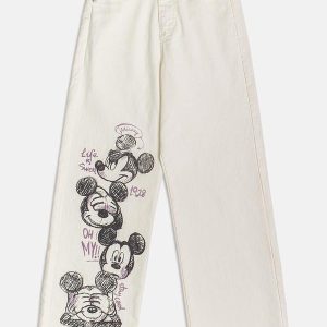 Calça de Sarja Off do Mickey Off White