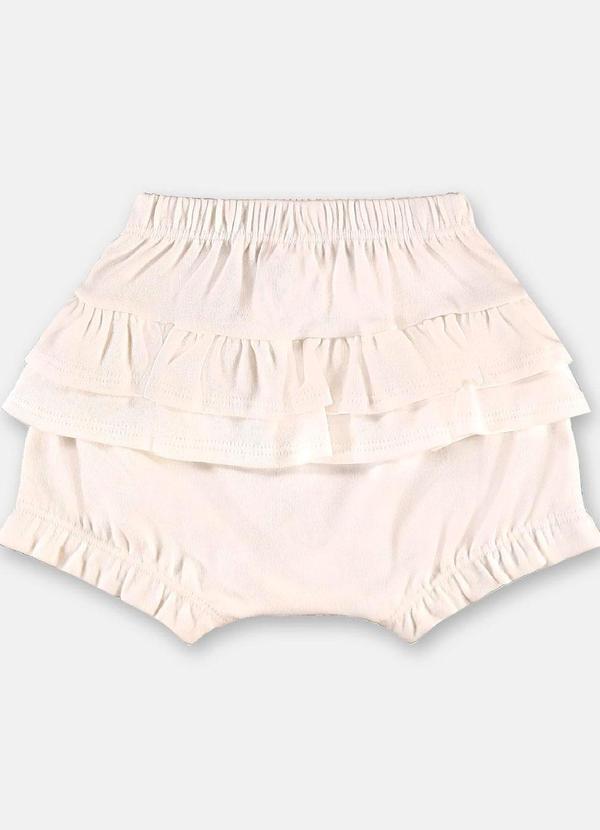 Calcinha Bebê Suedine Babados Branco