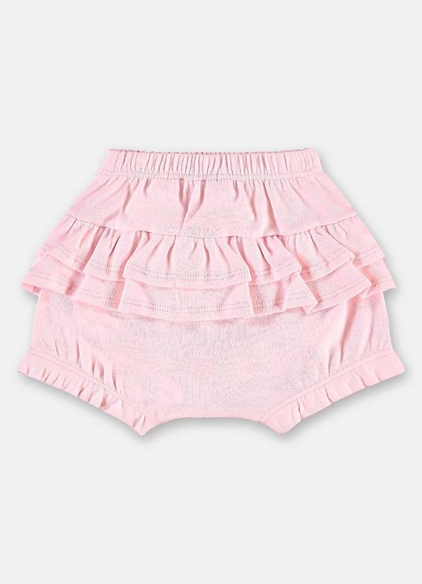 Calcinha Bebê Suedine Babados Rosa