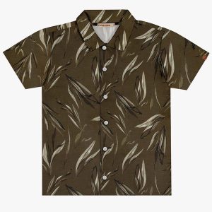 Camisa Infantil Estampa Folhagens Verde