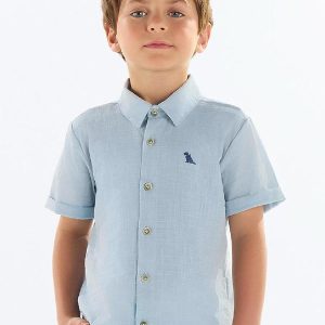 Camisa Infantil Masculina Cotton Azul