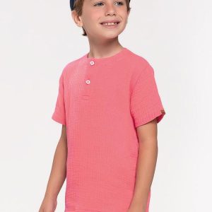 Camisa Infantil Masculina Rosa