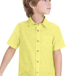 Camisa Infantil Masculina com Botões Cinza