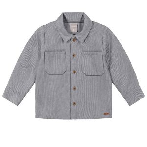 Camisa Infantil Menino Cotelê Cinza