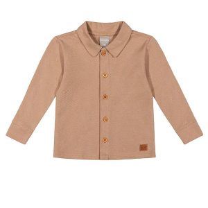 Camisa Infantil Menino Texturizada Marrom