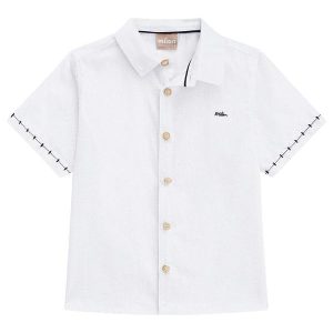 Camisa Infantil Menino em Algodão Branco