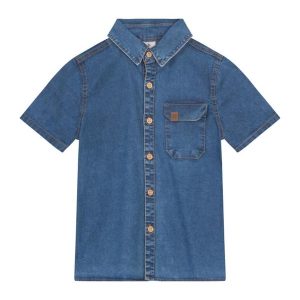 Camisa Infantil Menino em Jeans Azul