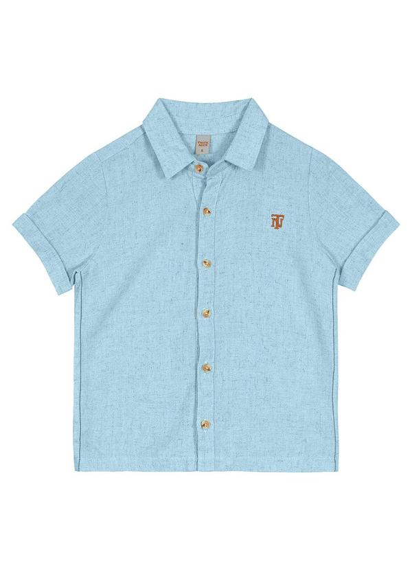 Camisa Infantil com Botões Azul