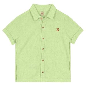 Camisa Infantil com Botões Verde