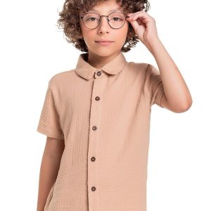 Camisa Infantil para Menino Marrom
