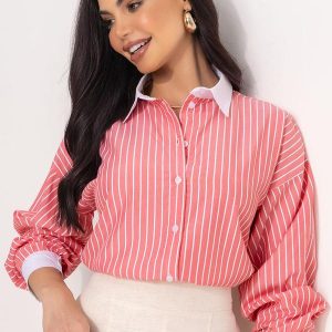 Camisa Listrado Vermelho em