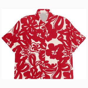Camisa Manga Curta Plus Size Vermelho