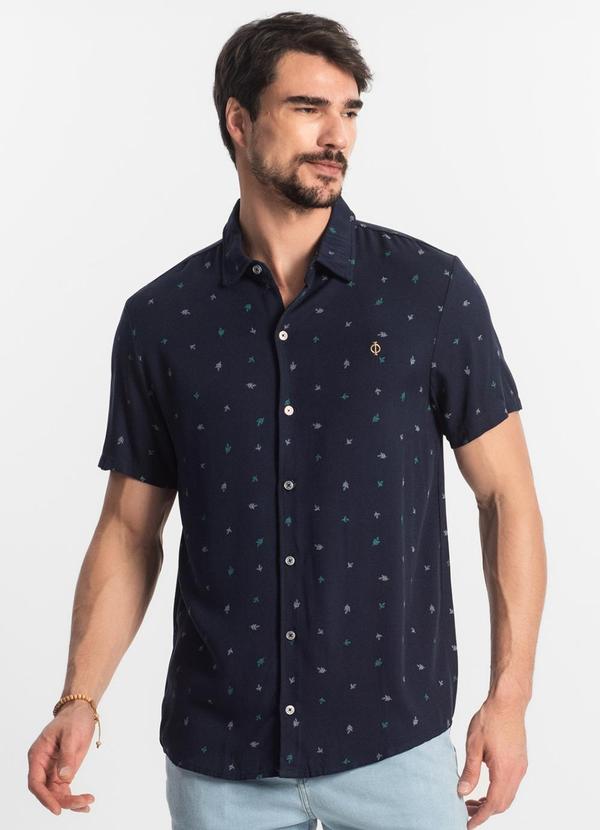 Camisa Masculina Viscose Azul