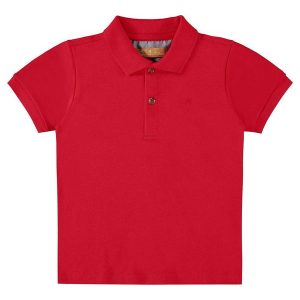 Camisa Polo Infantil em Suedine Vermelho