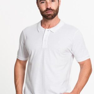 Camisa Polo Masculina em Piquet Branco