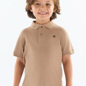 Camisa Polo Piquet Infantil Marrom