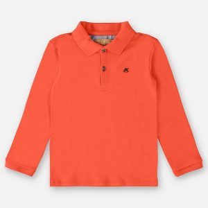 Camisa Polo em Suedine Infantil Laranja