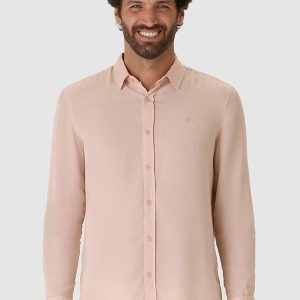 Camisa Tradicional em Liocel Rosa Claro