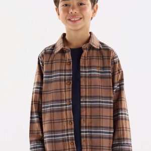 Camisa em Flanela Xadrez Marrom