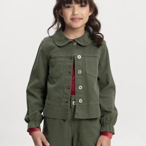 Camisa em Sarja com Elastano Verde