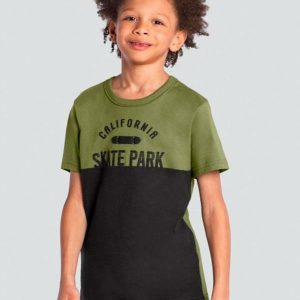 Camiseta Infantil Menino Skate Verde