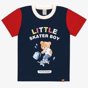 Camiseta Infantil Menino Urso Azul
