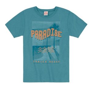 Camiseta Infantil Menino de Surf Azul