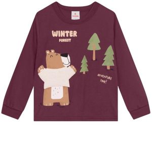 Camiseta Infantil Menino de Urso Marrom