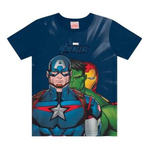 Camiseta Infantil Menino dos Vingadores Azul