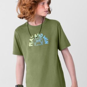 Camiseta Infantil Menino em Malha Verde