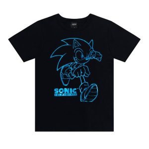 Camiseta Infantil Metalizada do Sonic Preto