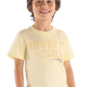 Camiseta Infantil em Algodão Amarelo