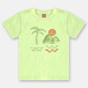 Camiseta Infantil em Algodão Flamê Verde