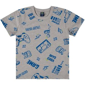 Camiseta Infantil para Menino Cinza