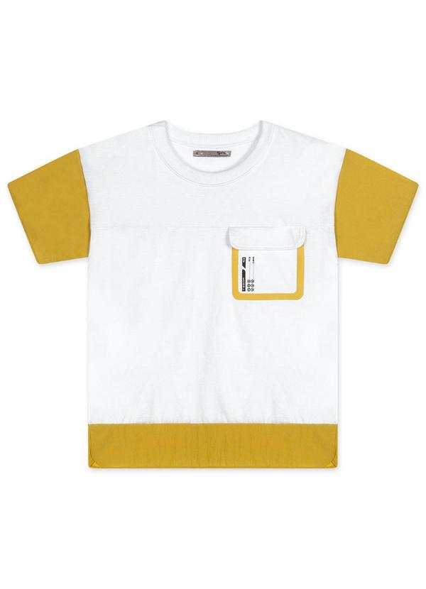 Camiseta Manga Curta Infantil Masculina Branco