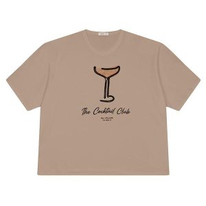 Camiseta Plus Size em Meia Malha Marrom