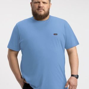 Camiseta Plus Size em Meia Malha de Algodão Azul