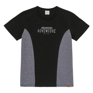 Camiseta Preta Adventure a Fio a Fio Menino