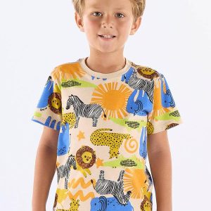 Camiseta Safári Infantil em Algodão Branco