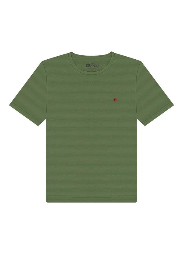 Camiseta em Malha com Textura Verde