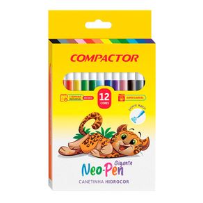 Canetinha Hidrocor Compactor Neo-Pen Gigante 12 Cores