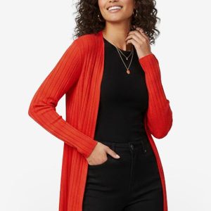 Cardigan Feminino Canelado Vermelho