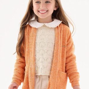 Cardigan Infantil Menina Laranja