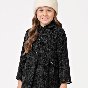 Casaco Feminino Infantil Tweed Preto