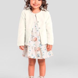 Casaco Infantil Menina Peluciado Natural