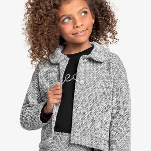 Casaco Infantil Tweed Shine Preto