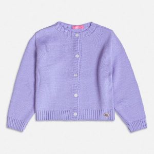 Casaco de Tricot Básico Lilás Lilás