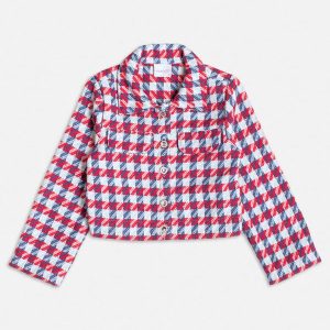 Casaco de Tweed Pied Coq Azul