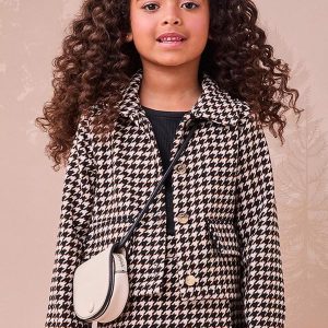 Casaco de Tweed Pied Coq Marrom